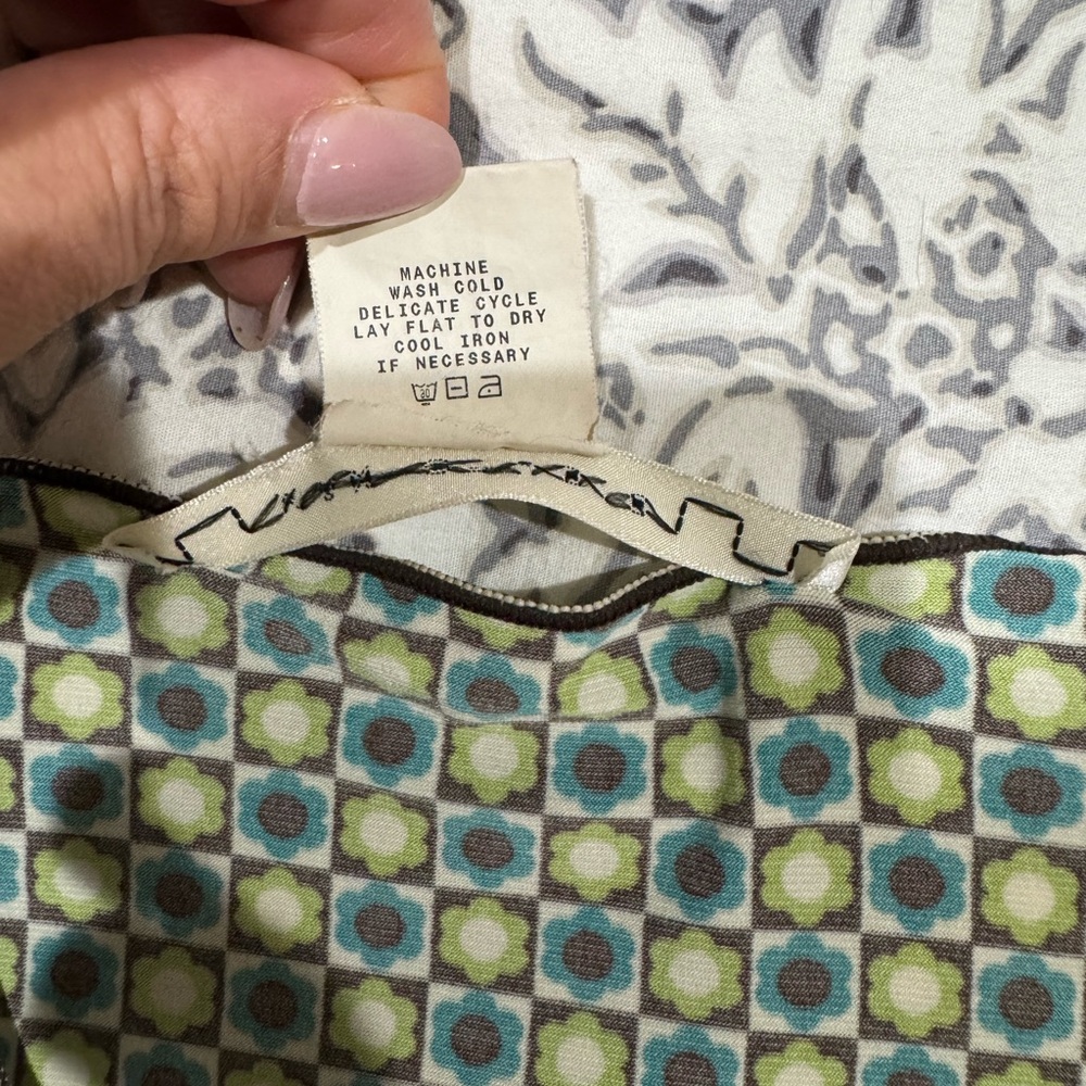 Max Studio Geometric Print green and teal Sleeveless Top size L - Picture 8 of 9